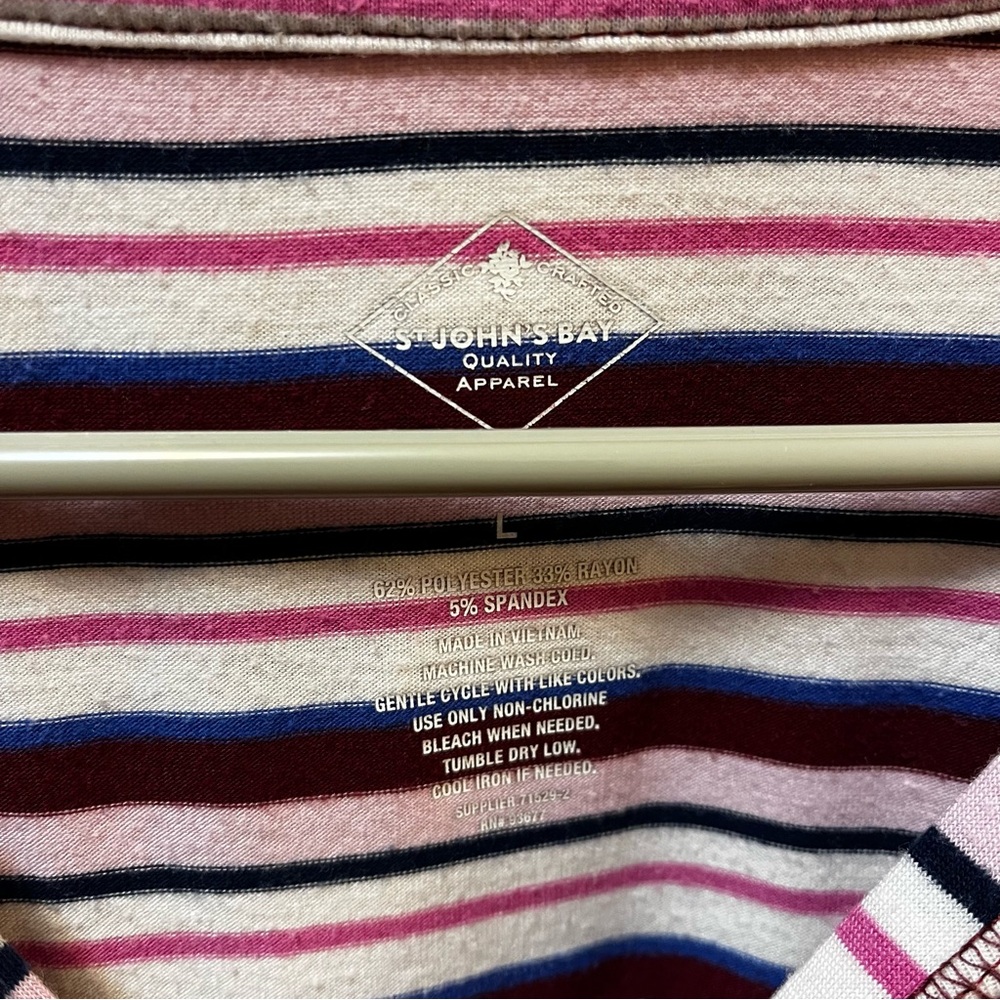 Women’s St John’s Bay Striped Blouse Large - Picture 2 of 4